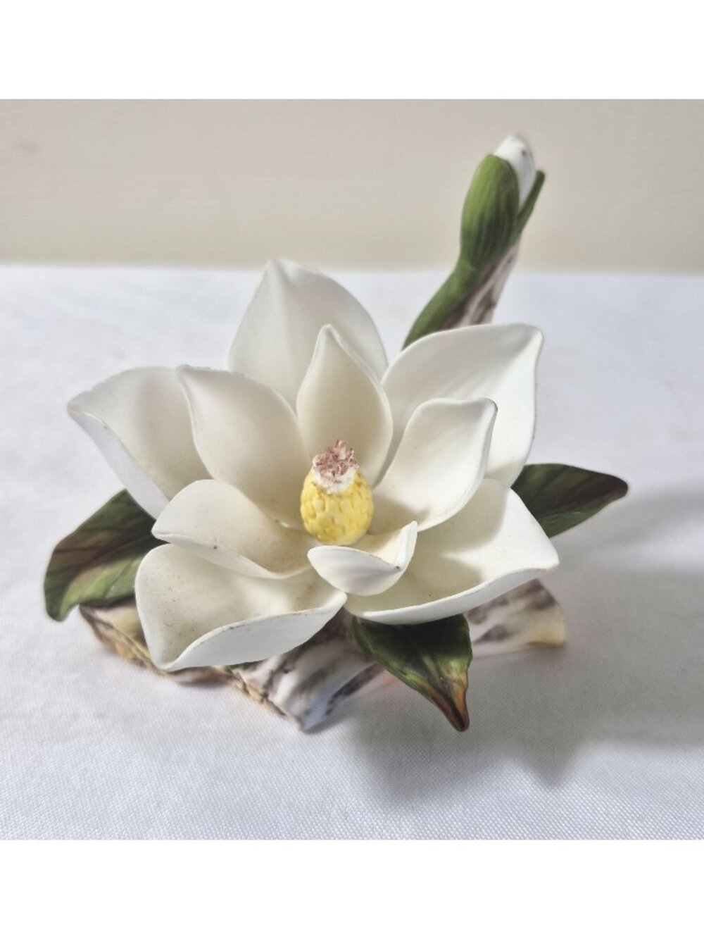 Vintage 1984 Lefton Bone China Magnolia Flower Figurine 04272 Floral